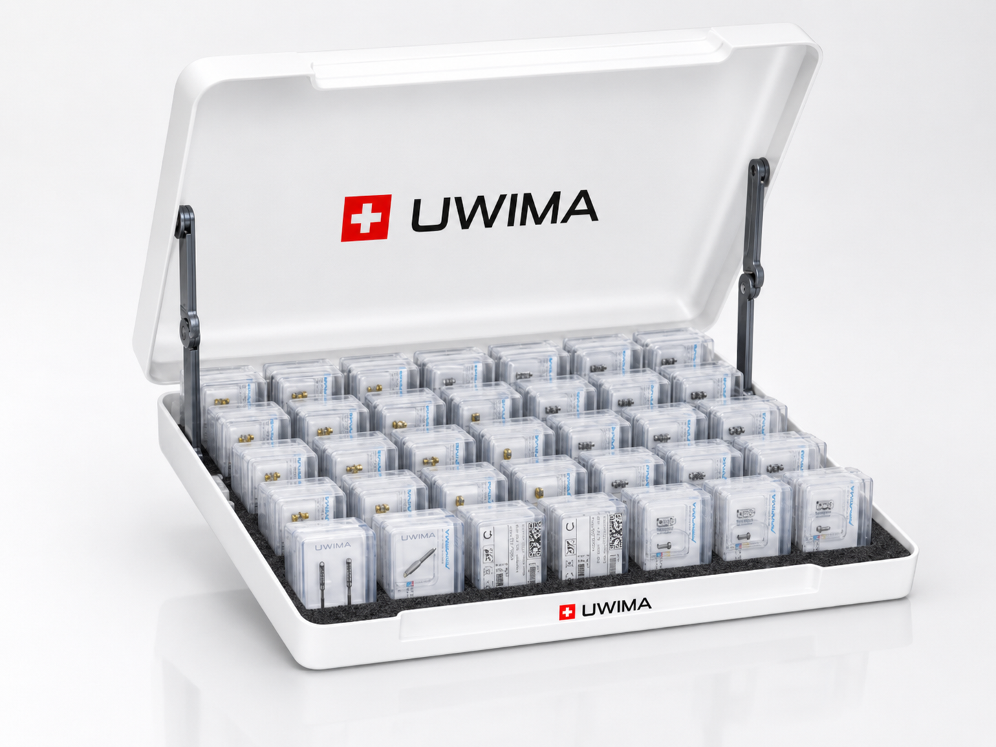 UWIMA implant starter box with 30 individually packaged implants